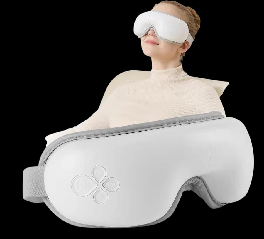 Heated eye massager for relaxation