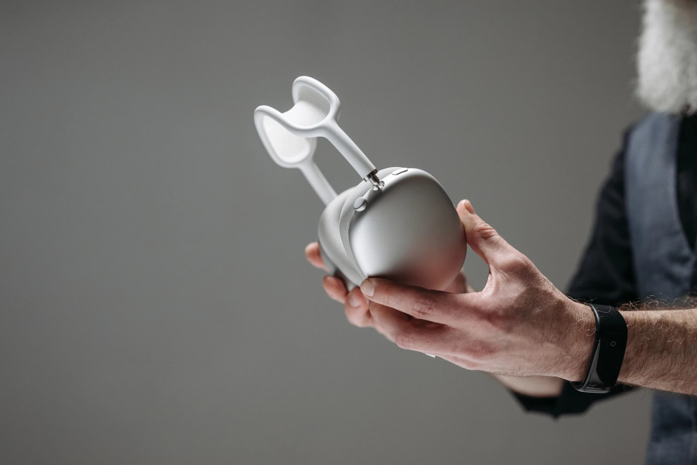 Premium over-ear headphones in a softly lit studio setting