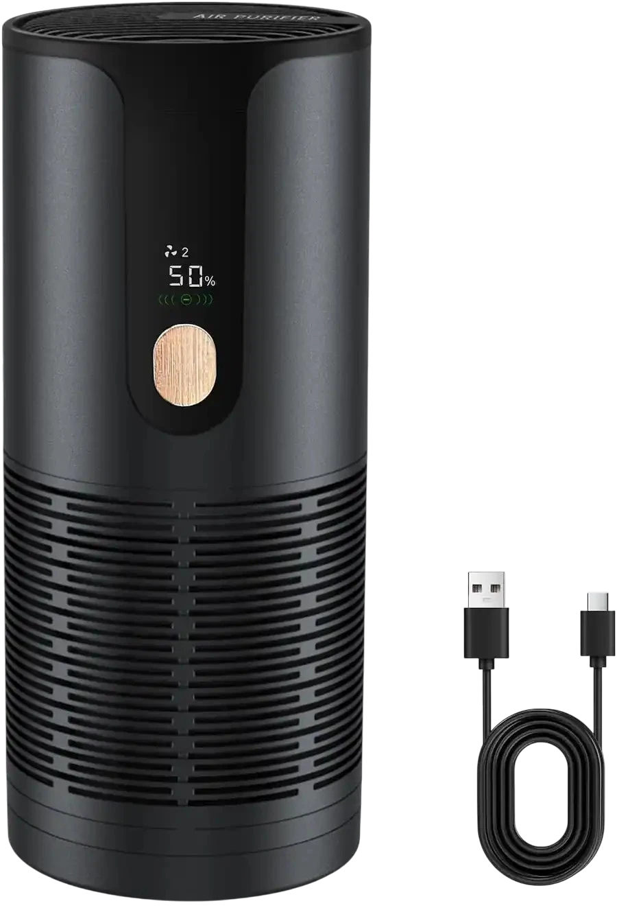 Smart air purifier in a bright living room