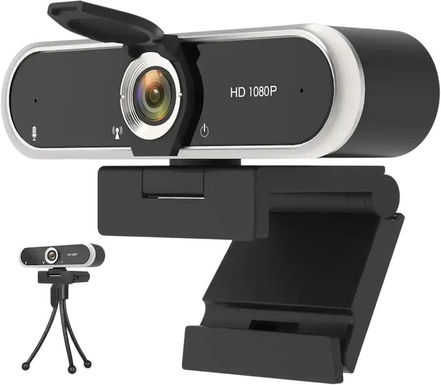 4K webcam mounted on a monitor
